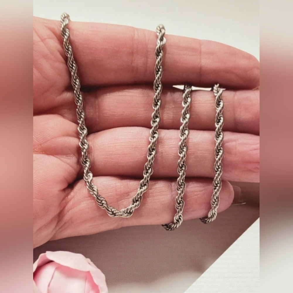 Stainless Steel Twist Chain Necklace Mens Jewelry